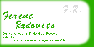 ferenc radovits business card